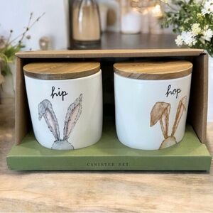 NEW Rae Dunn “HIP HOP” Bunny Canister Set – Easter Kitchen Decor